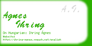 agnes ihring business card