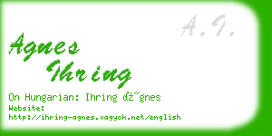 agnes ihring business card